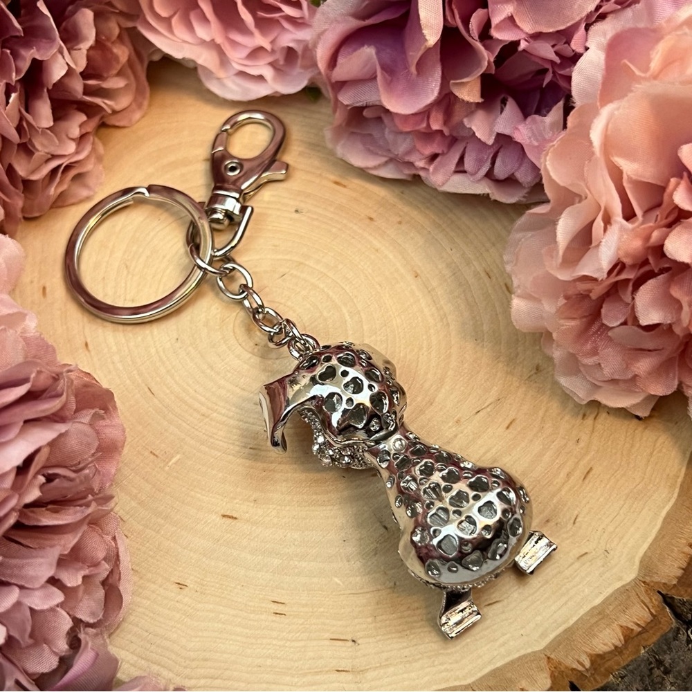 Cute Crystal Dalmatian Puppy Dog Keychain Charm - Picture 13 of 14